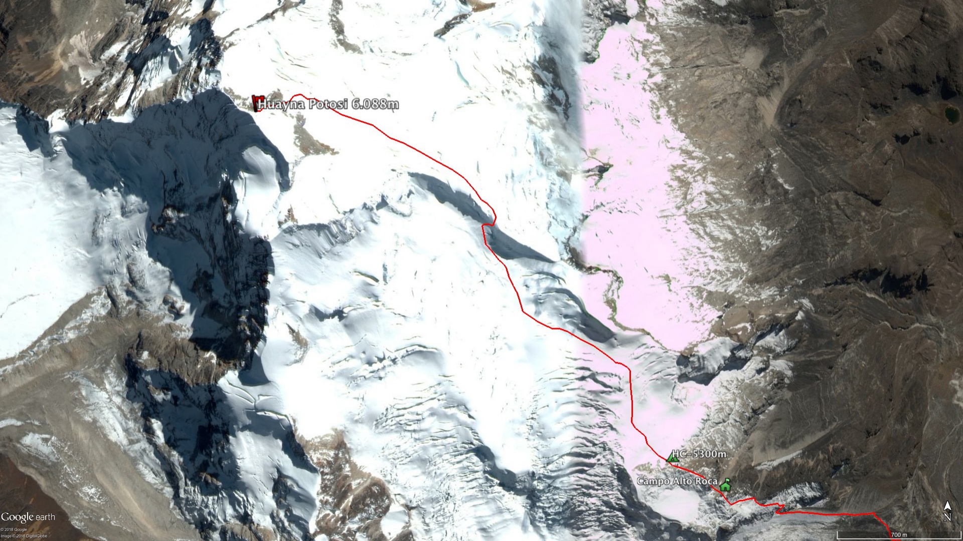 Huayna Potosi - Route