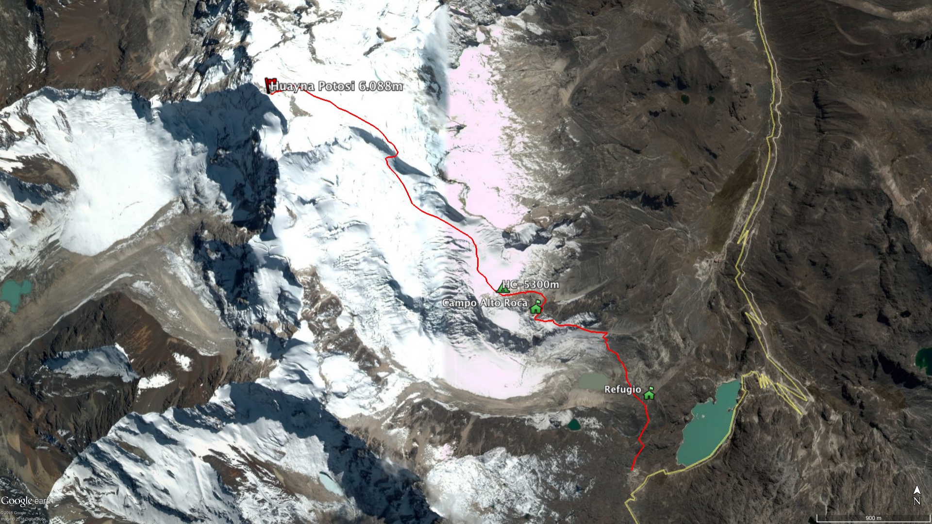Huayna Potosi - Route
