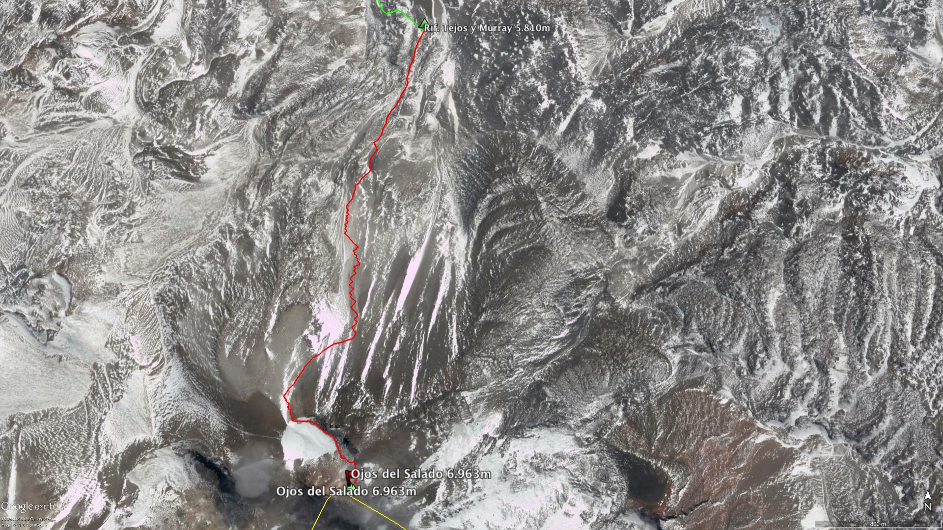 Ojos del Salado - Route