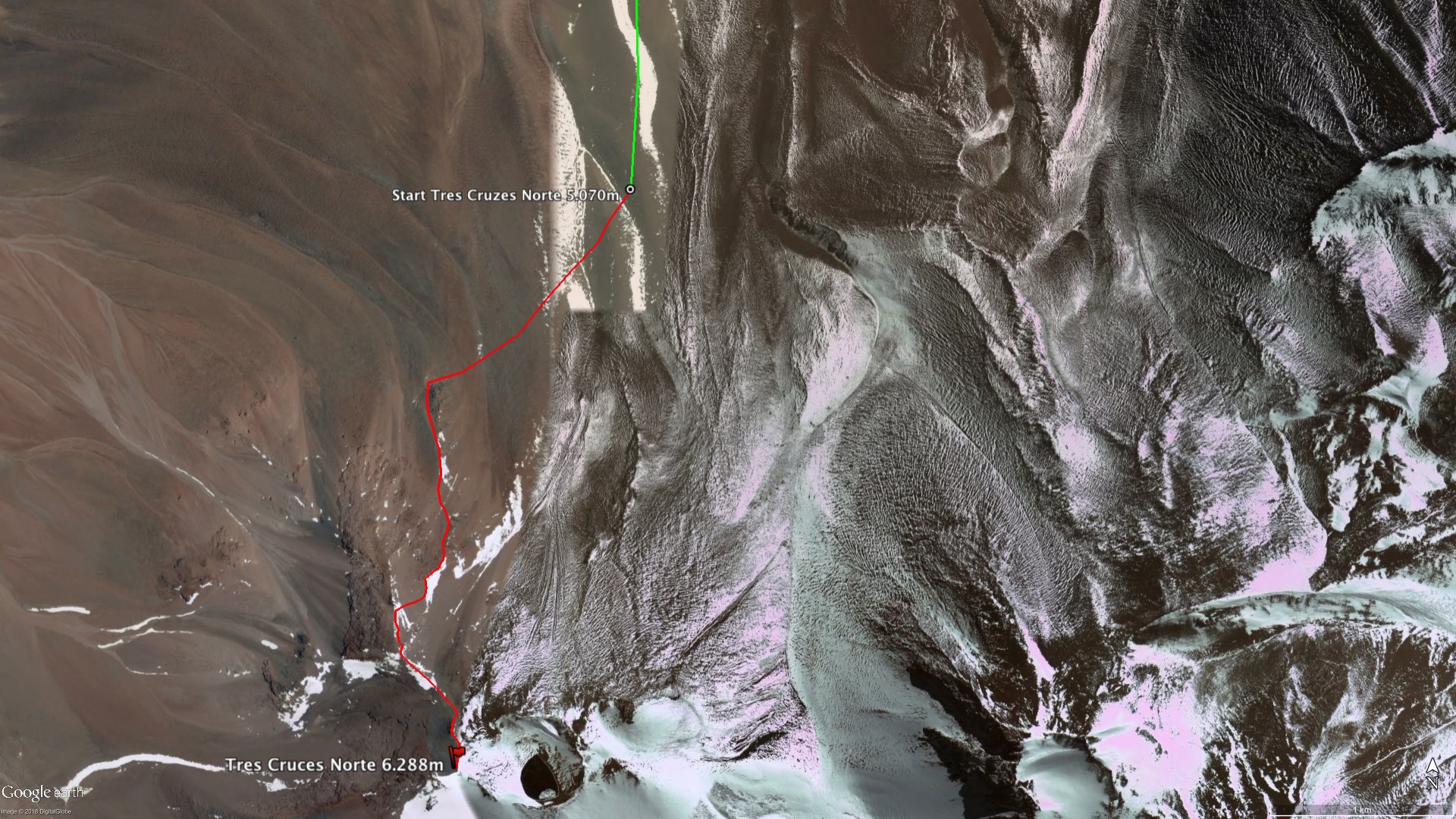 Tres Cruces Norte - Route